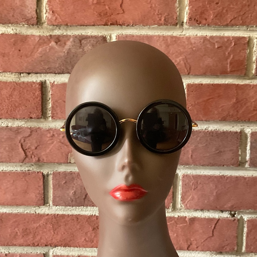 Linda Farrow The Row Black Round Sunglasses